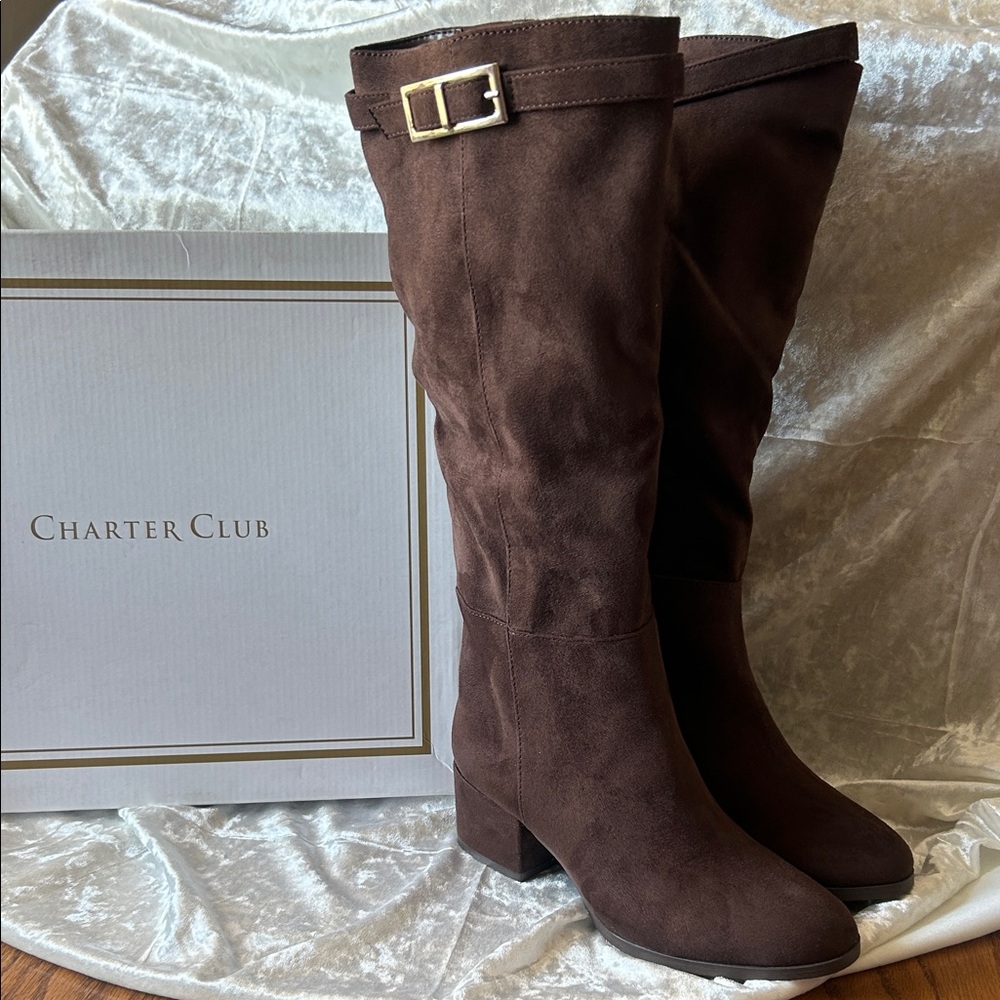 NWT CHARTER CLUB SUEDE BOOTS 6